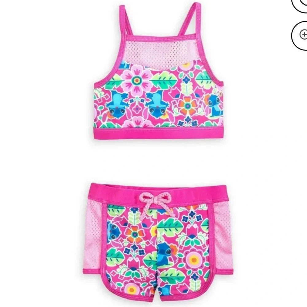 Stitch 3 PC Rash Guard Swimsuit Set Girl Size 5/6 - Picture 12 of 12